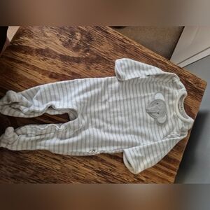 Striped Baby Onesie with Elephant Design